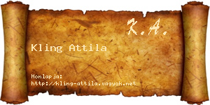 Kling Attila névjegykártya